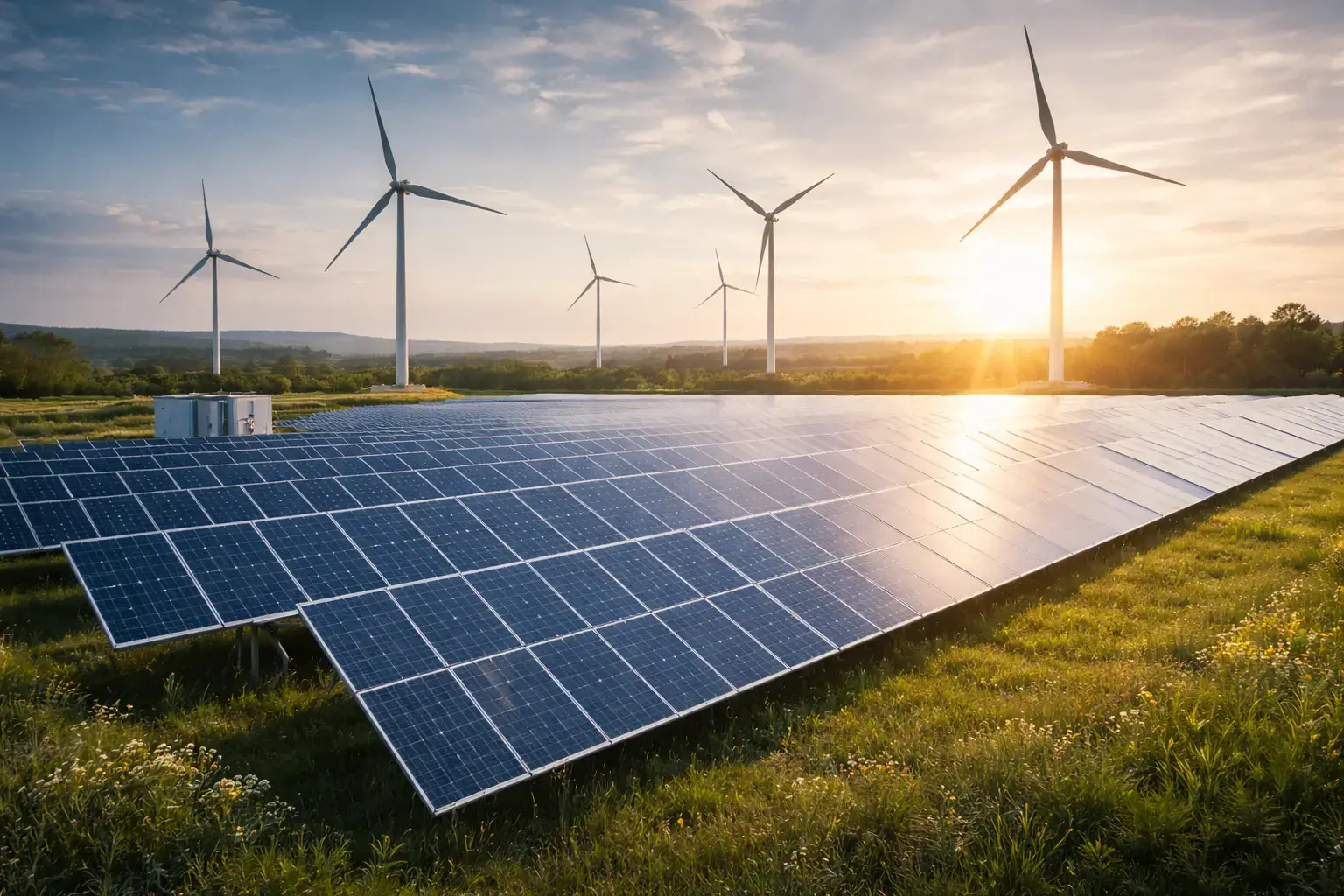 Wind farm representing the clean energy investments that accurate Scope 2 emissions forecasting helps organizations prioritize and plan.