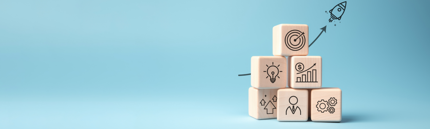 Wooden blocks to illustrate series A startup growth