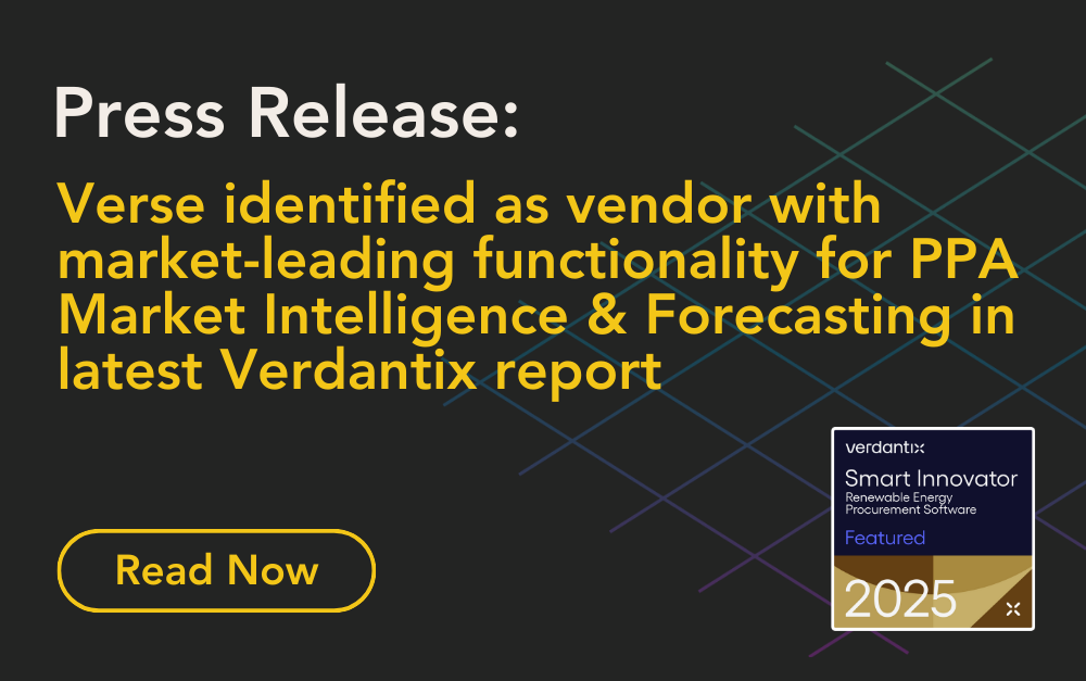 Verse identified as vendor with market-leading functionality for PPA Market Intelligence & Forecasting in Independent Research Firm report
