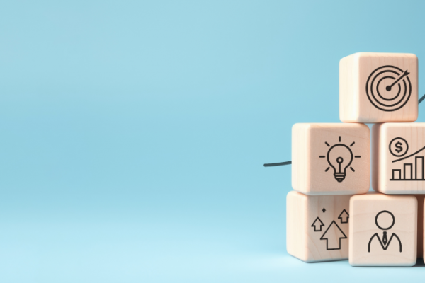 Wooden blocks to illustrate series A startup growth